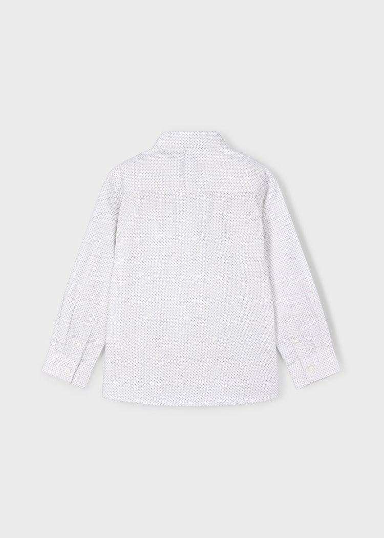 Mayoral Usa Inc Printed Button Down Shirt in White - Little Miss Muffin Children & Home