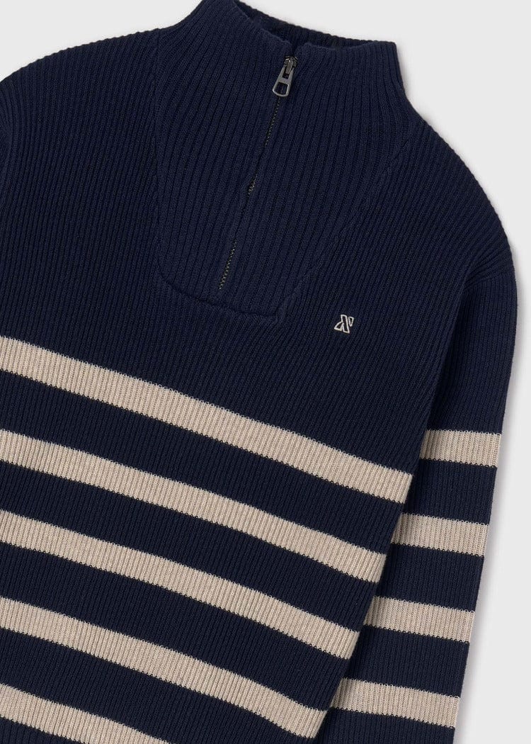 Mayoral Usa Inc Mayoral Zip Neck Striped Sweater - Little Miss Muffin Children & Home