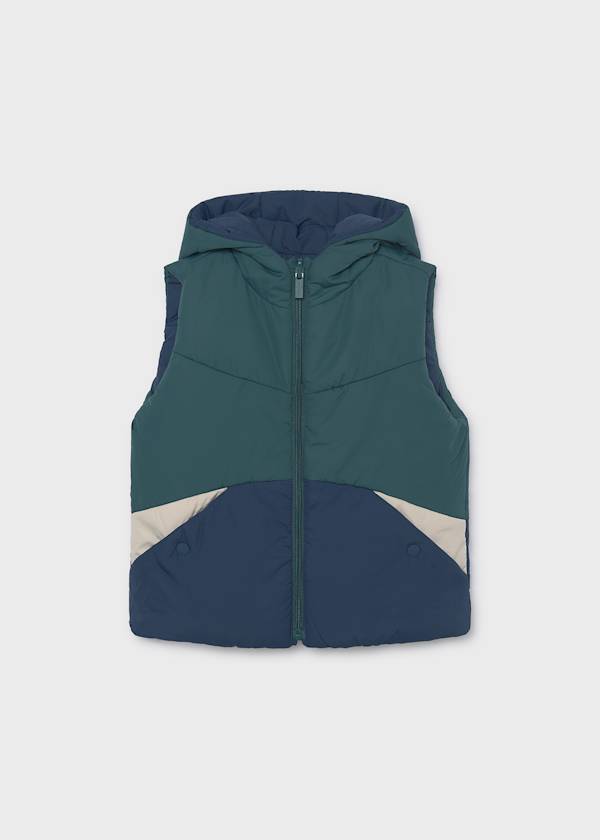 Mayoral Usa Inc Boy's Reversible Hooded Zip Up Puffer Vest, 3 Colors Available - Little Miss Muffin Children & Home