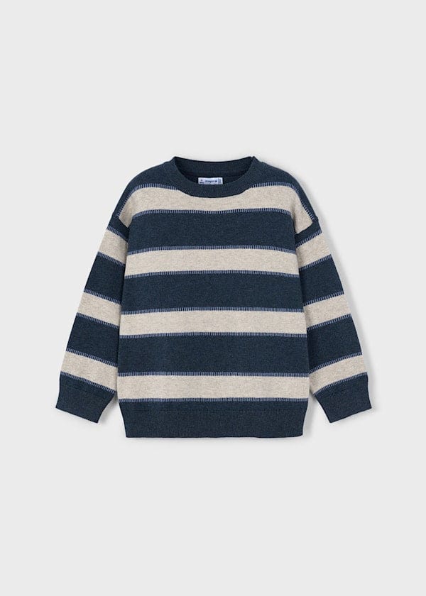 Mayoral Usa Inc Striped Knit Sweater in Heather Eclipse - Little Miss Muffin Children & Home