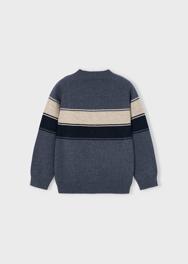 Mayoral Usa Inc Striped Knit Sweater in Heather Steel - Little Miss Muffin Children & Home