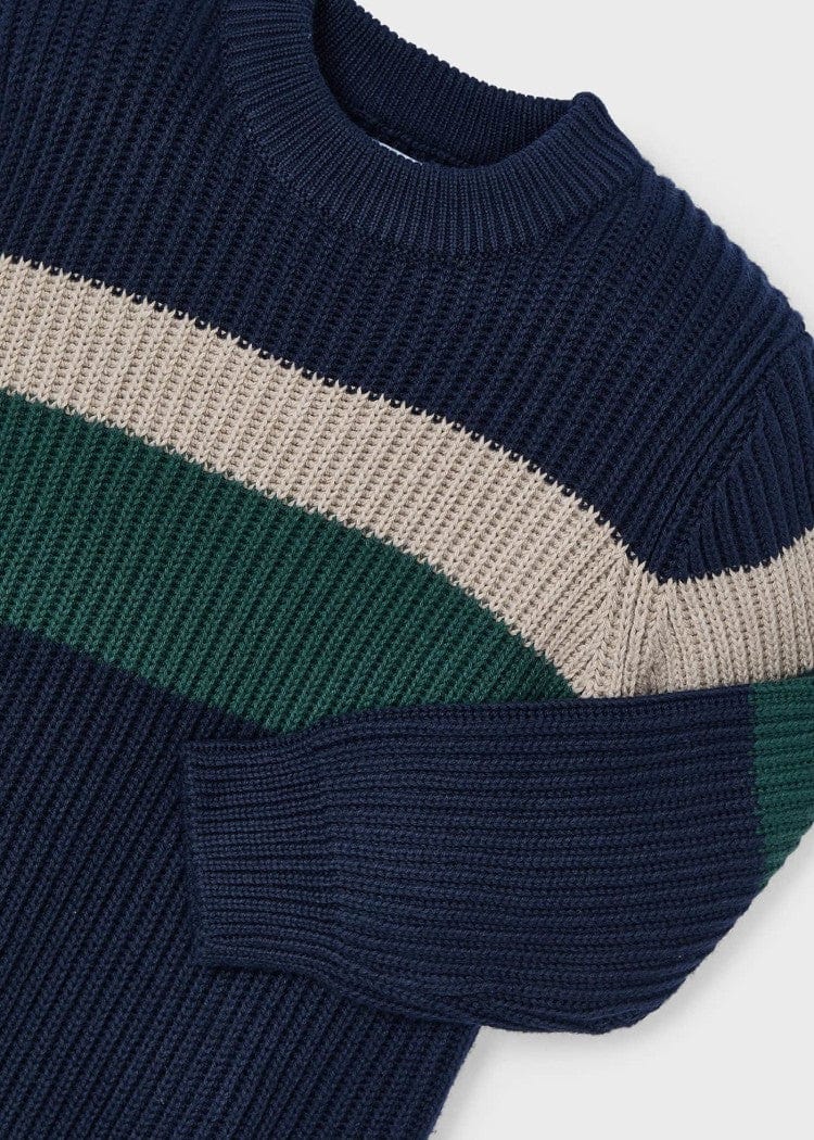 Mayoral Usa Inc Mayoral Striped Ribbed Sweater in Alpine Green - Little Miss Muffin Children & Home