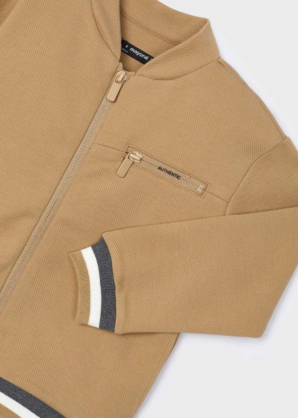 Mayoral Usa Inc Mayoral Zip Up Varsity Jacket in Toffee - Little Miss Muffin Children & Home