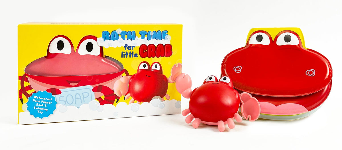 Little Hippo Books Bath Time for Little Crab - Children's Waterproof Hand Puppet Book and Swimming Toy - Little Miss Muffin Children & Home