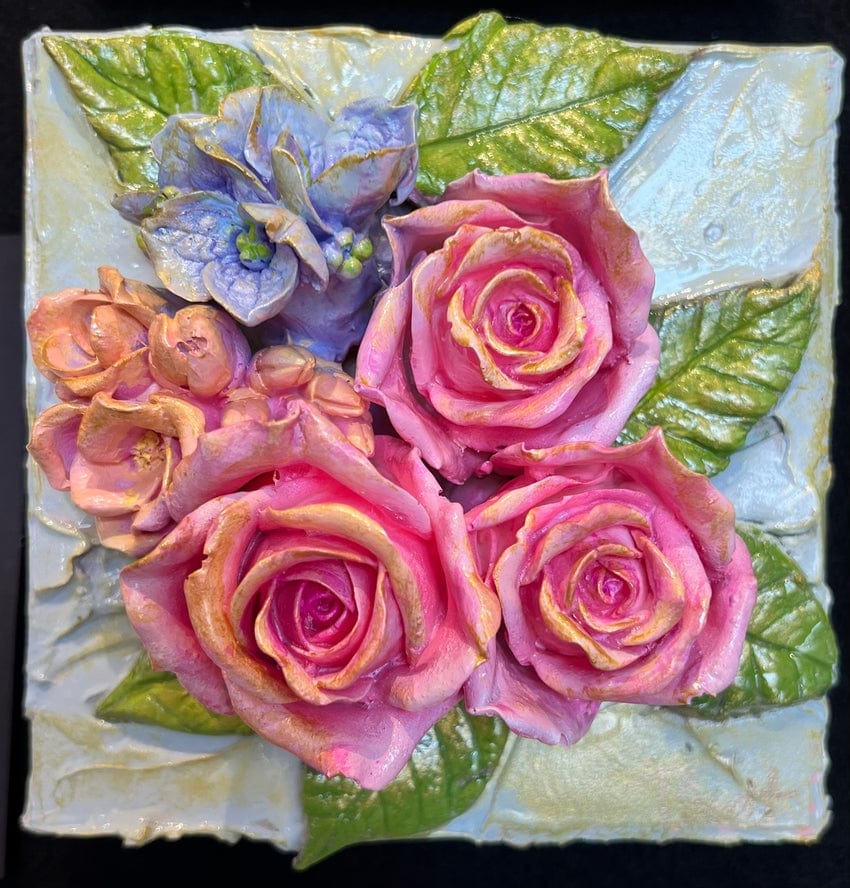 TamScottArt TamScottArt 6x6 Clay Floral Rose Buds Bouquet Artwork - Little Miss Muffin Children & Home