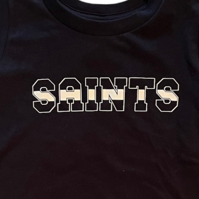 Whereable Art Whereable Art Lil Saints Fanclub Shirt in Black - Little Miss Muffin Children & Home
