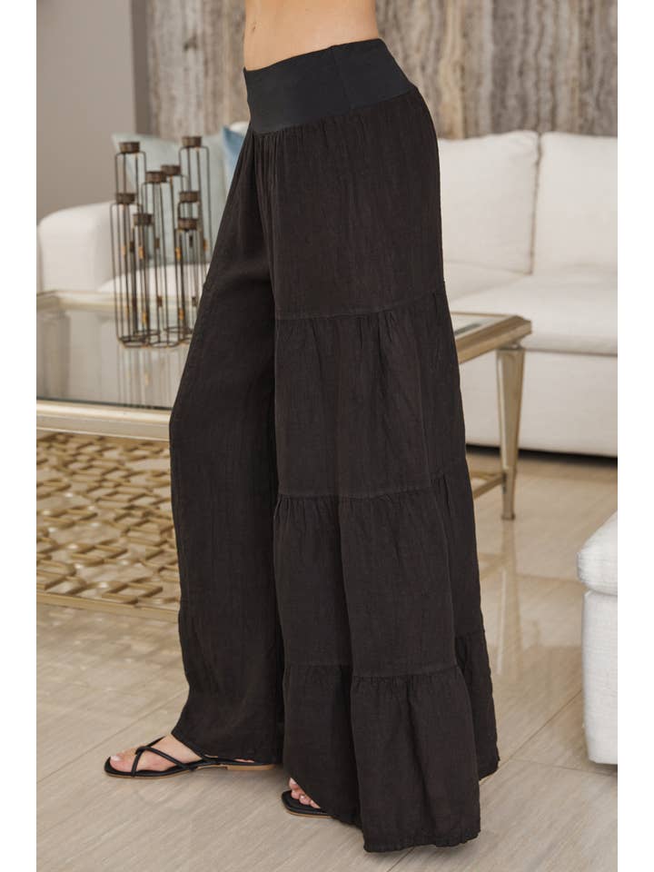 Milio Milano Italian Linen Tiered Palazzo Pants - Little Miss Muffin Children & Home