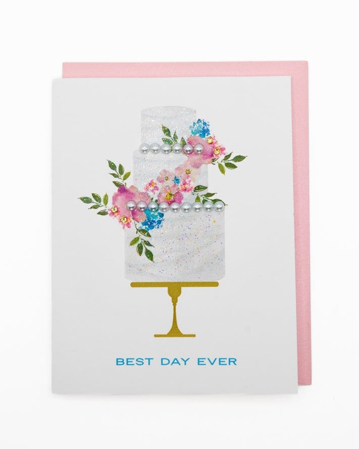 Lavender Vines 'Best Day Ever' Wedding Cake Greeting Card - Little Miss Muffin Children & Home