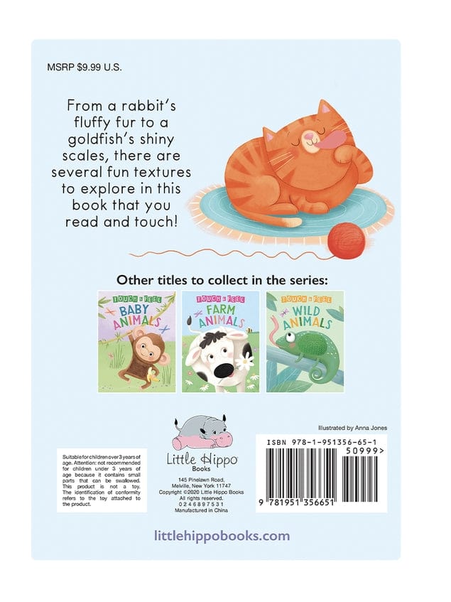 Little Hippo Books Adorable Pets -Touch and Feel Sensory Board Book - Little Miss Muffin Children & Home