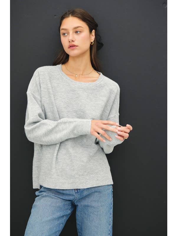 Be Cool Oversized Cotton Slub Yarn Sweater with Back Stitching - Little Miss Muffin Children & Home