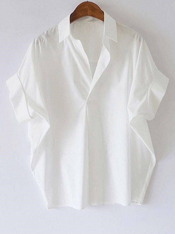 Rosa Clothing Short Sleeve Relaxed Fit Smart White Blouse - Little Miss Muffin Children & Home
