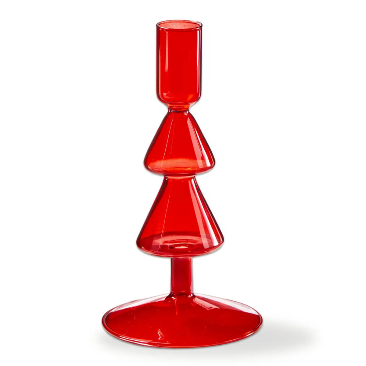 Borosilicate Glass Tree Taper Holder, Available in 2 Colors & 2 Sizes Each