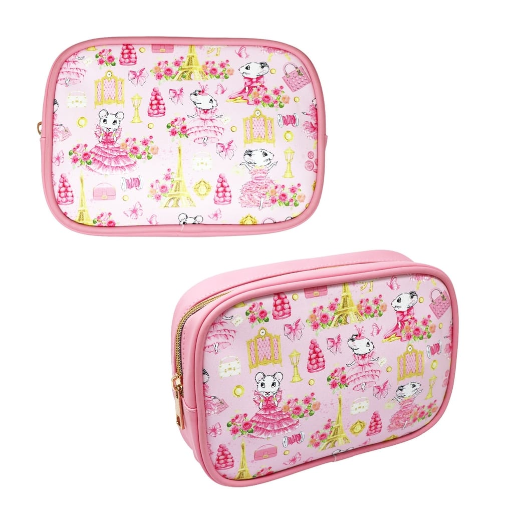 Pink Poppy Pink Poppy Claris the Chicest Mouse in Paris Cosmetic Pouch - Little Miss Muffin Children & Home