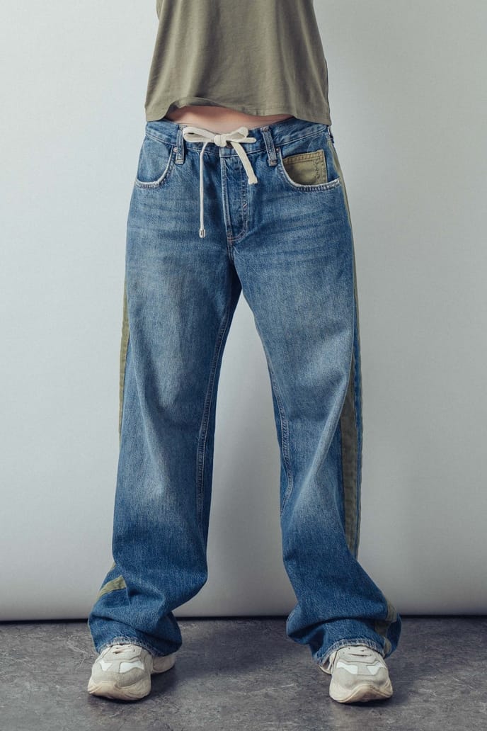 Urban Daizy Wide-Leg Utility Stripe Denim Jeans, 2 Available Colors - Little Miss Muffin Children & Home