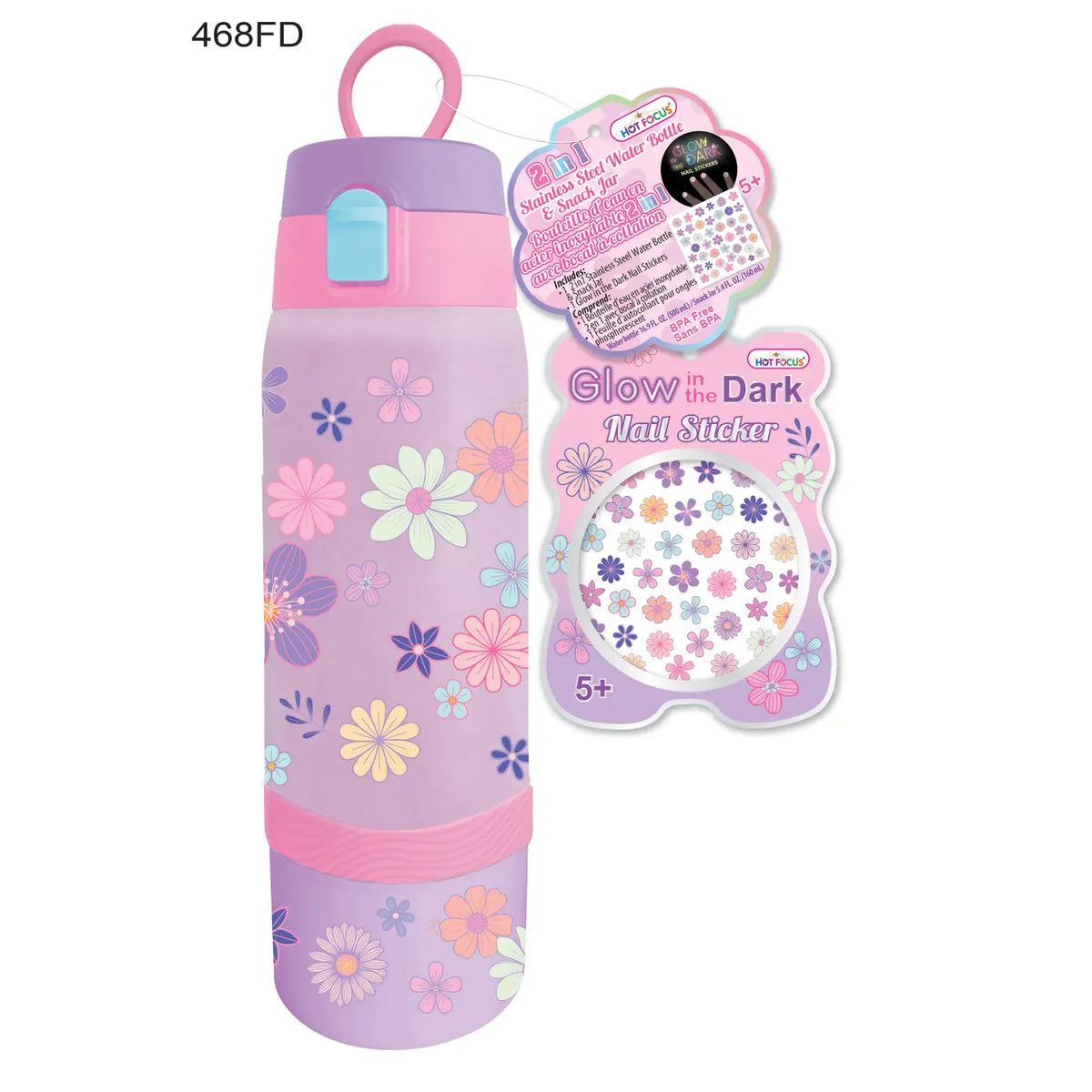 Flower Dream 2in1 Stainless Steel Water Bottle & Snack Jar