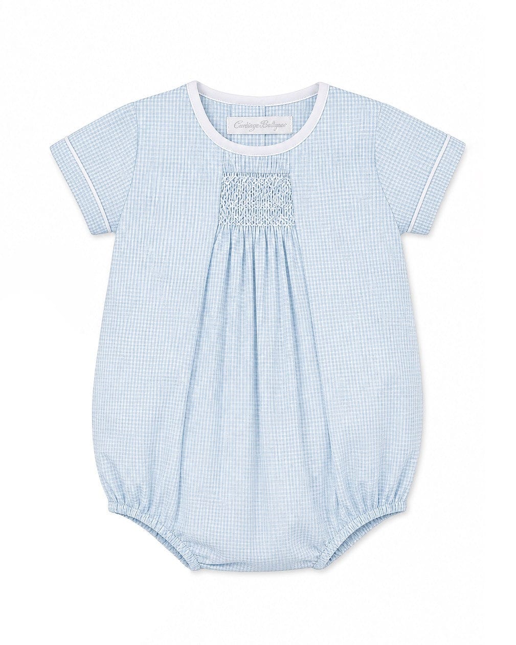 Carriage Boutique Boy Smocked Blue Gingham Creeper Romper with Matching Hat - Little Miss Muffin Children & Home