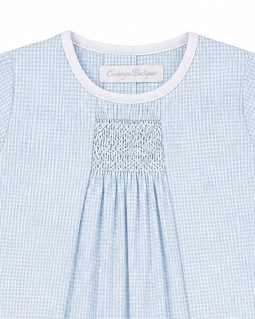 Carriage Boutique Boy Smocked Blue Gingham Creeper Romper with Matching Hat - Little Miss Muffin Children & Home