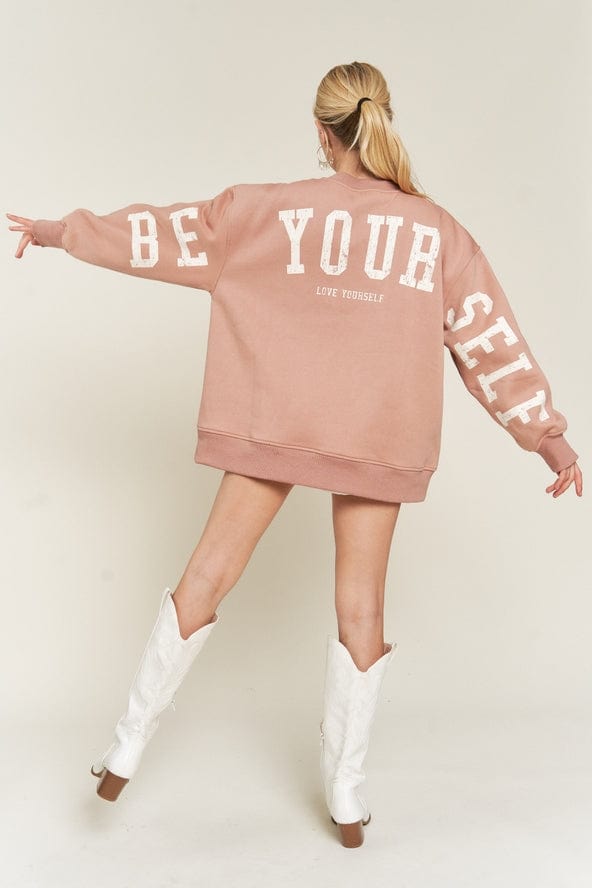 Jade by Jane Jade by Jane Be Yourself Sweatshirt in Camel - Little Miss Muffin Children & Home