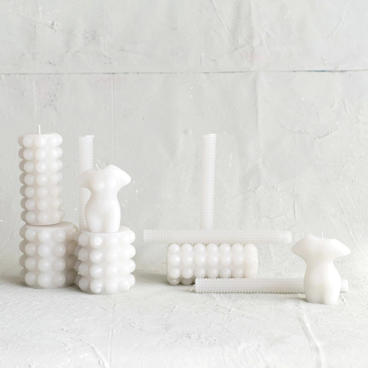 Creative Co-Op Creative Co-op Unscented Hobnail Pillar Candle - Little Miss Muffin Children & Home