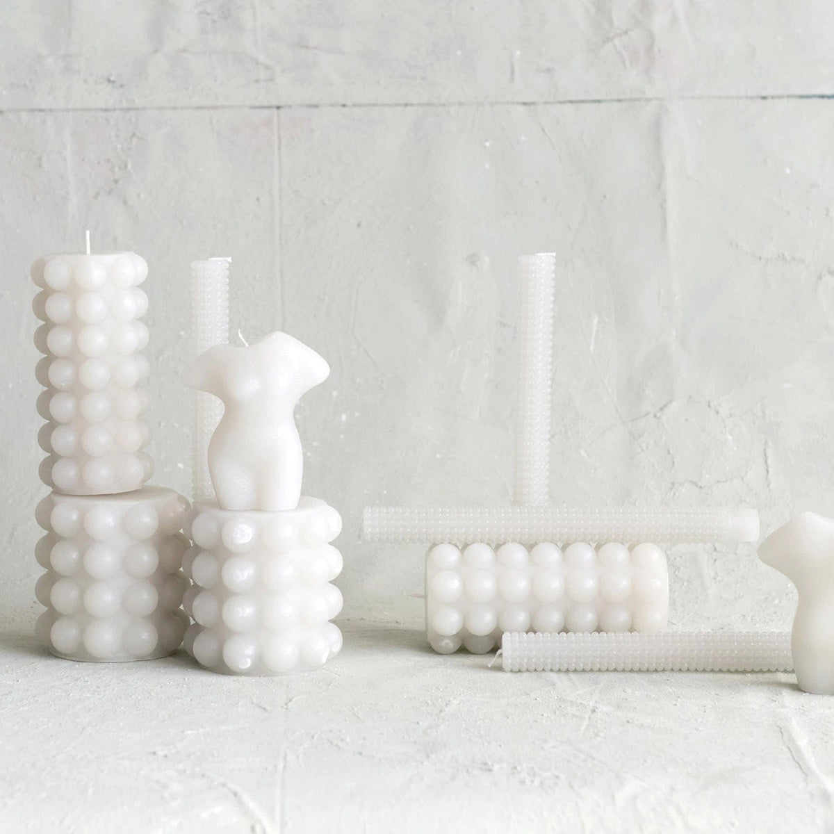 Creative Co-Op Creative Co-op Unscented Hobnail Pillar Candle - Little Miss Muffin Children & Home