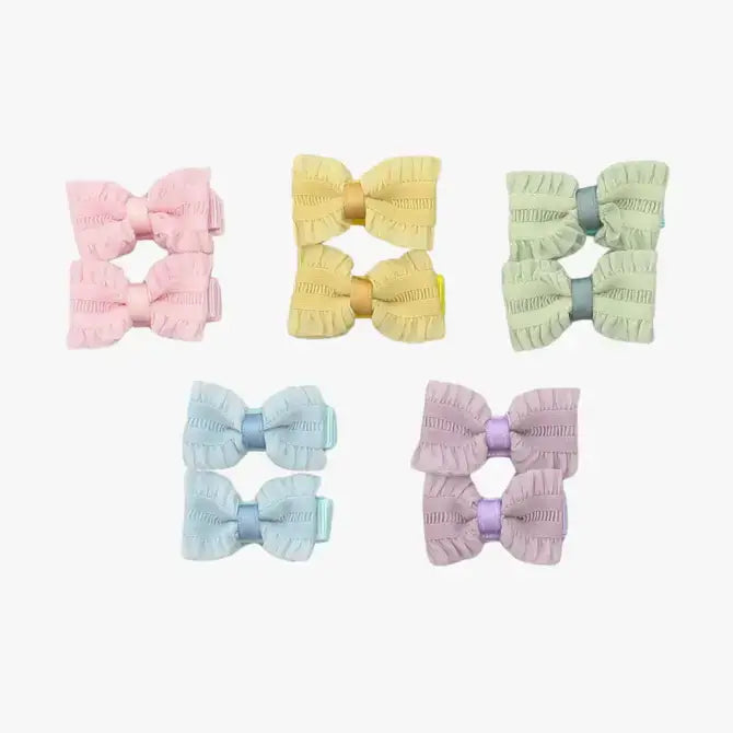 Ruffle Baby Bow Clip