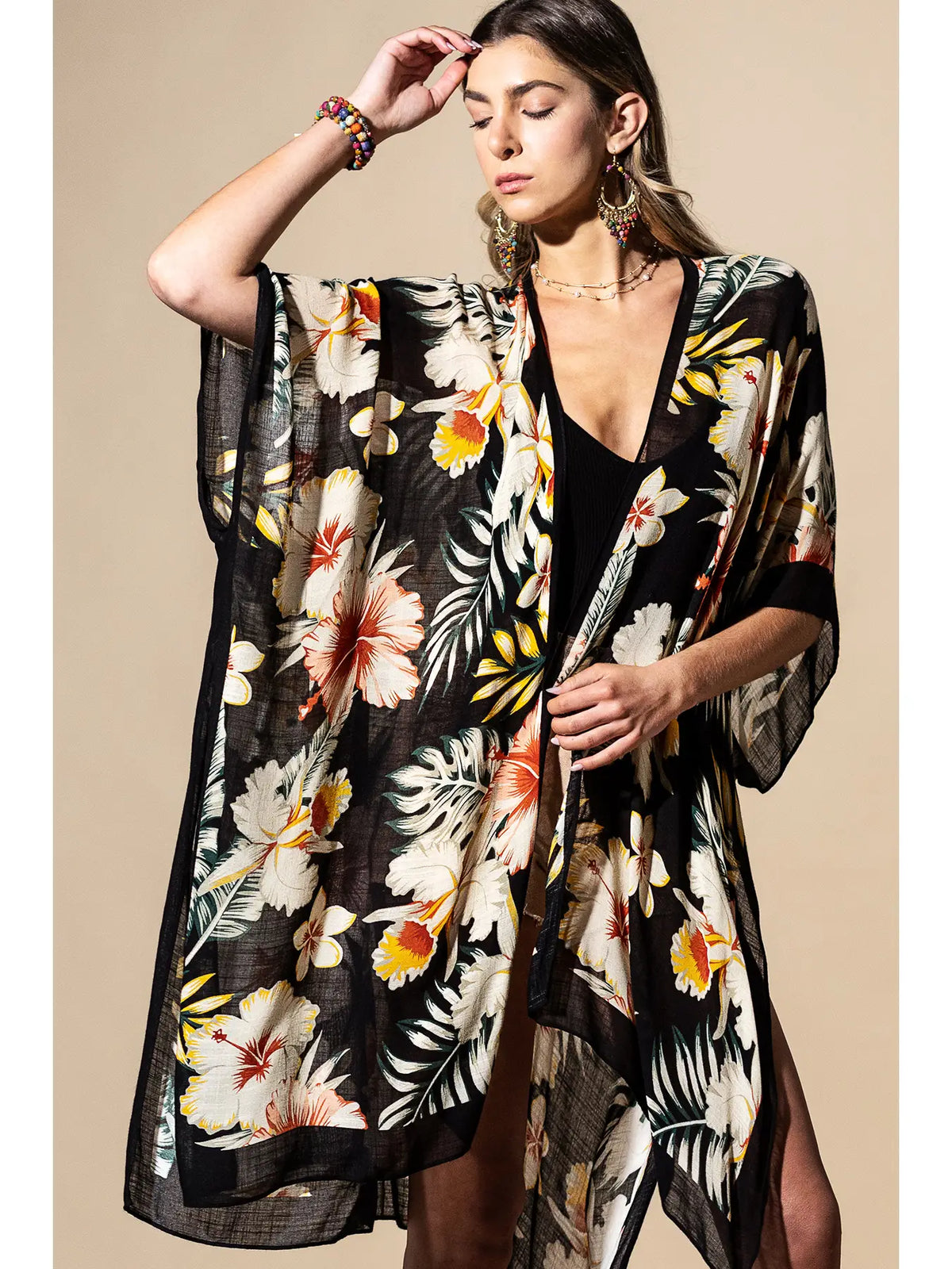 Tropical Garden Viscose Kimono