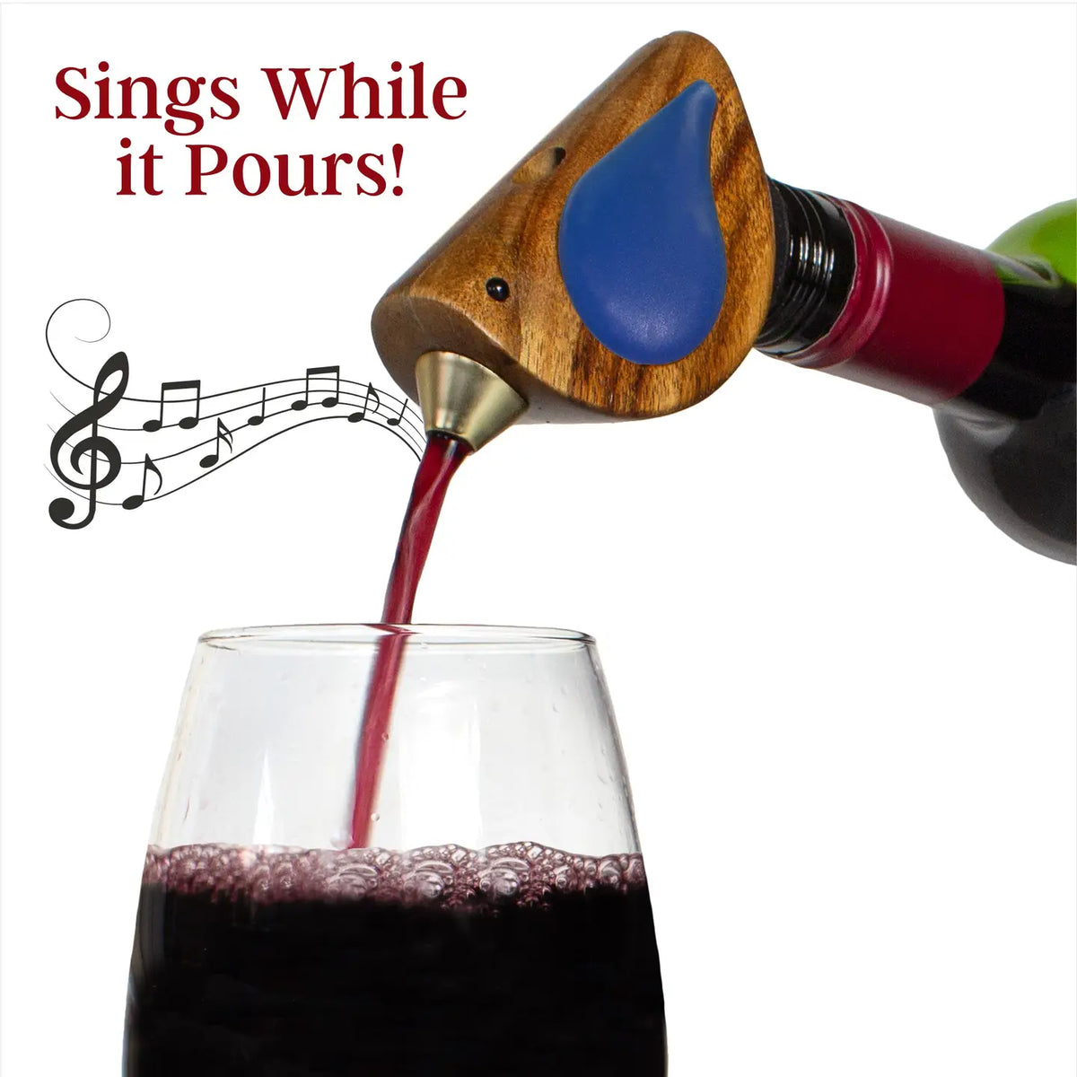 Totally Bamboo Songbird Specialties® Blue "Singing" Wine Bottle Pourer - Little Miss Muffin Children & Home