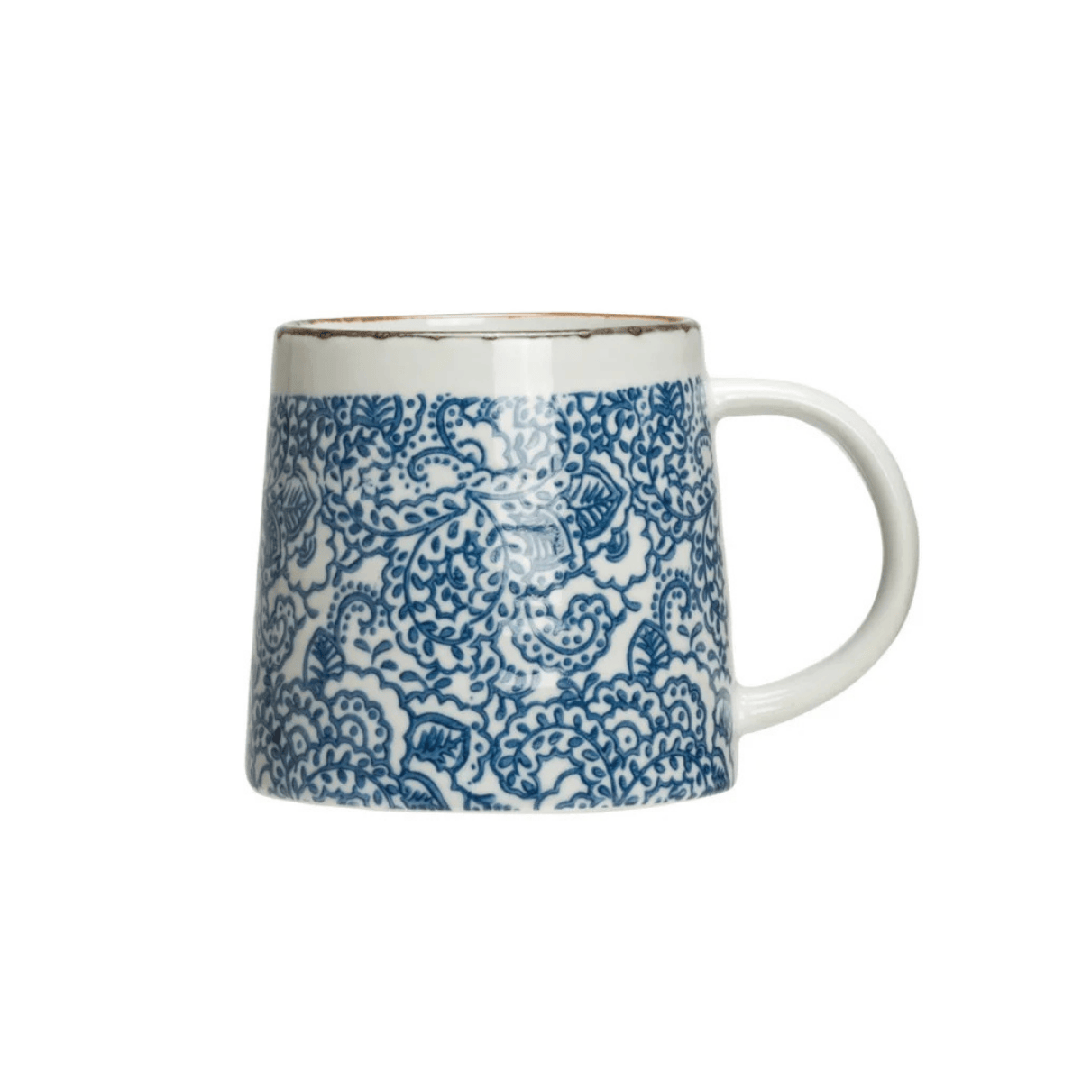 Blue & White Designs Hand-Stamped Stoneware Mug, 3 Available Styles