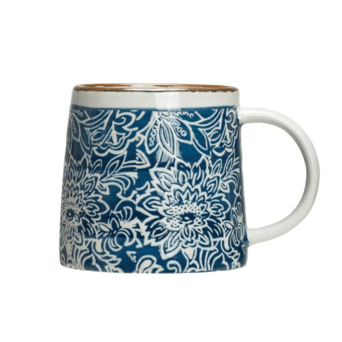 Blue & White Designs Hand-Stamped Stoneware Mug, 3 Available Styles