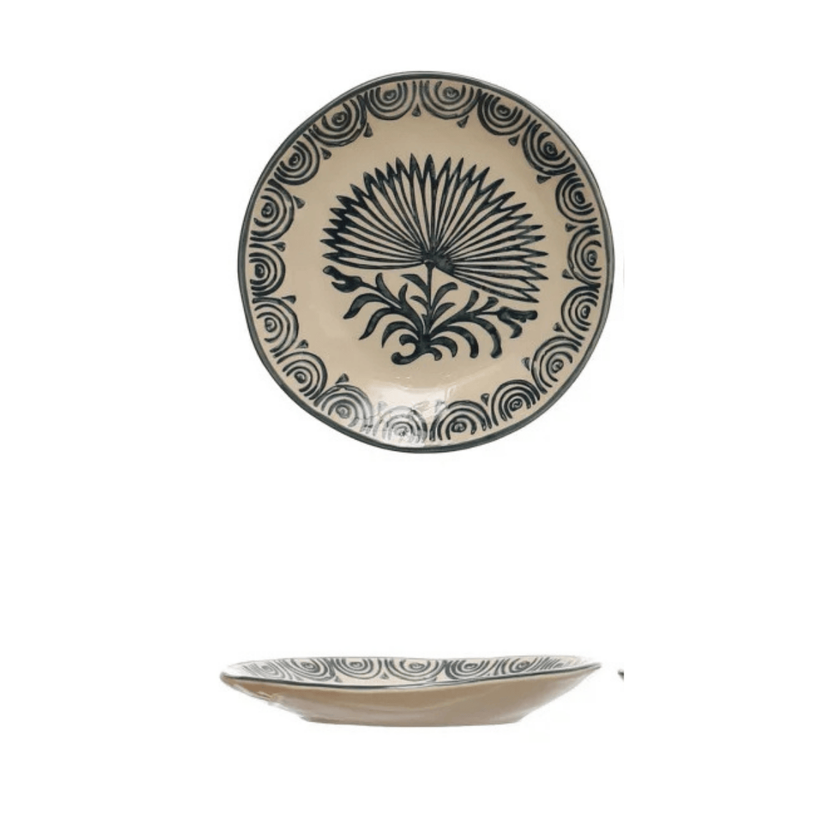 Creative Co-op Floral Design 6" Round Stoneware Plate, 4 Available Styles - Little Miss Muffin Children & Home