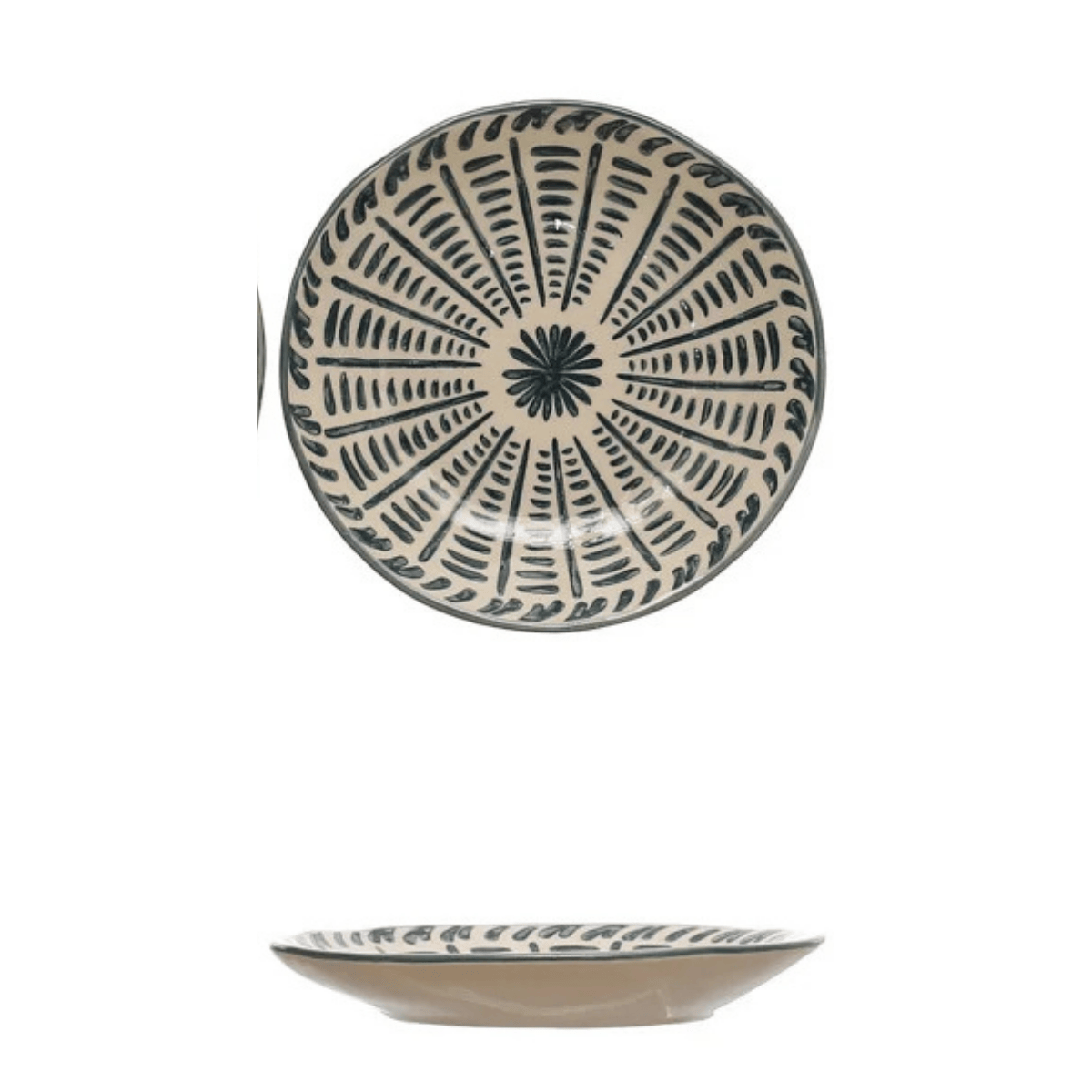 Creative Co-op Floral Design 6" Round Stoneware Plate, 4 Available Styles - Little Miss Muffin Children & Home