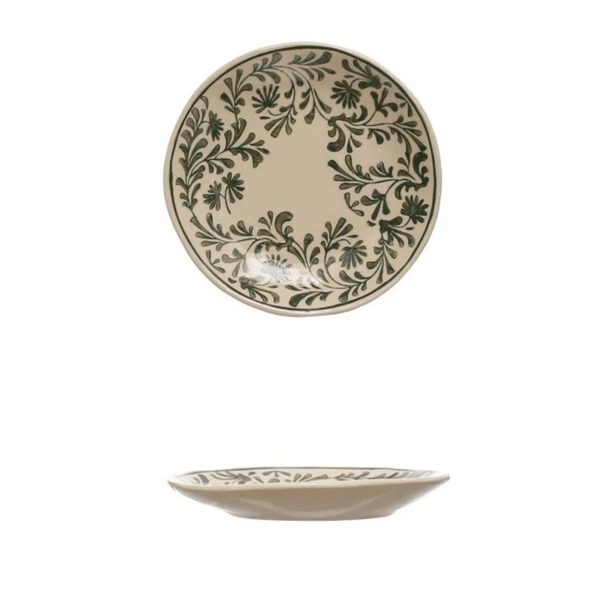 Creative Co-op Floral Design 6" Round Stoneware Plate, 4 Available Styles - Little Miss Muffin Children & Home
