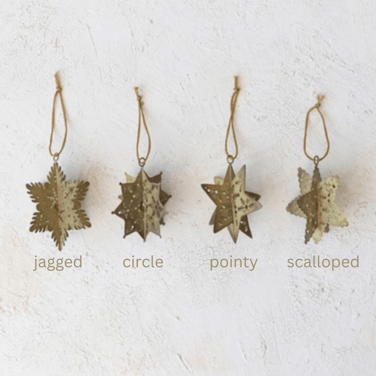 Creative Co-op Metal 3D Snowflake Ornament, 4 Styles Available - Little Miss Muffin Children & Home