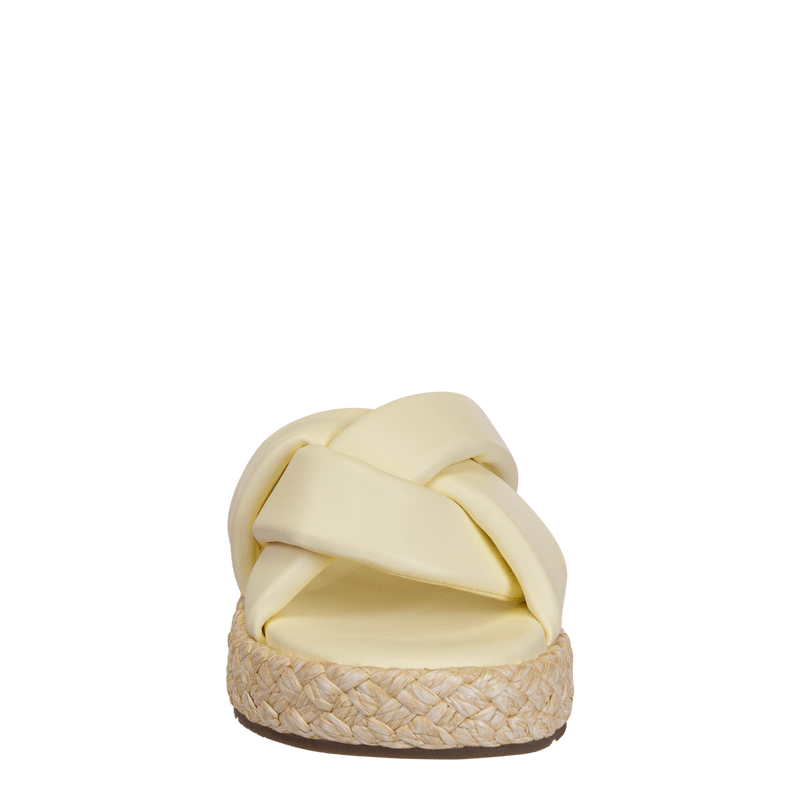 Naked Feet Naked Feet Cupro Espadrille Platform Slide in Canary - Little Miss Muffin Children & Home