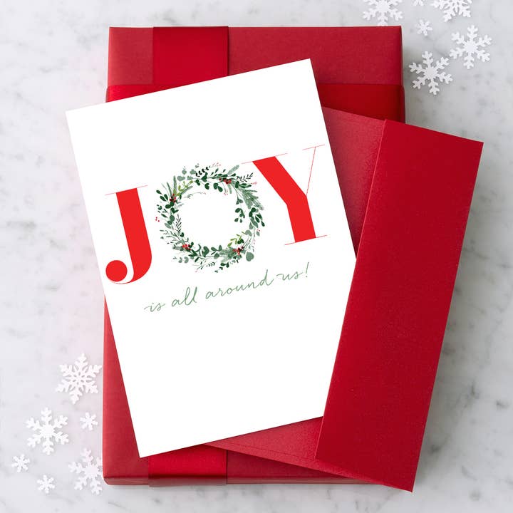 Design with Heart "JOY is All Around Us" Christmas Greeting Card - Little Miss Muffin Children & Home