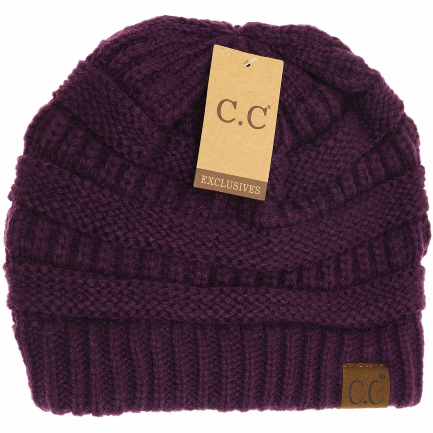 C.C Beanie C.C Beanie Classic CC Beanie in Dark Purple - Little Miss Muffin Children & Home