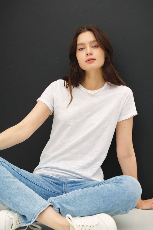 Be Cool Be Cool Garment Dyed Slub Tee in White - Little Miss Muffin Children & Home