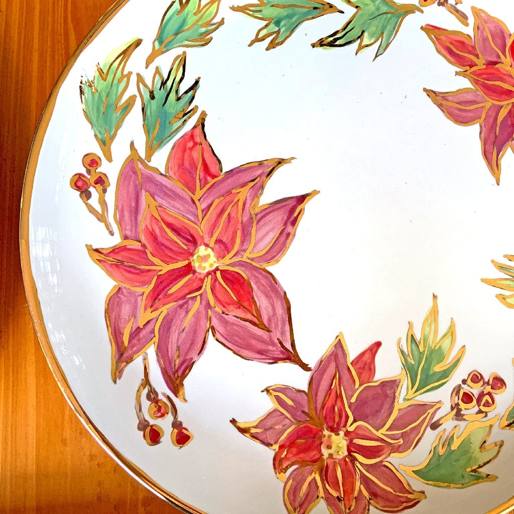 Magnolia Creative Co Poinsettia Round Platter, alternate view