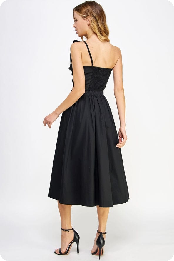 Strut & Bolt Strut & Bolt Knotted Flower Bow Midi Dress in Black - Little Miss Muffin Children & Home