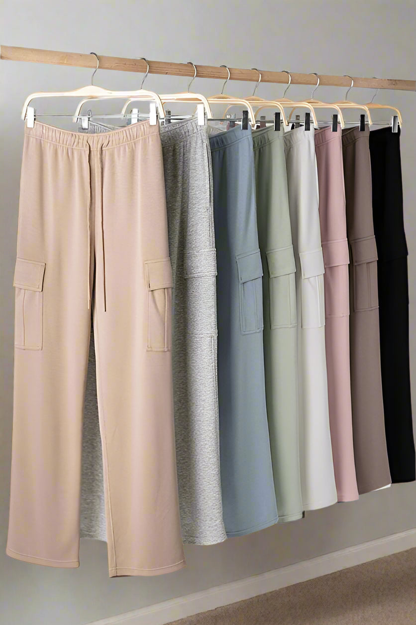Urban Daizy Urban Daizy Cargo Sweatpants in Pink Stone - Little Miss Muffin Children & Home