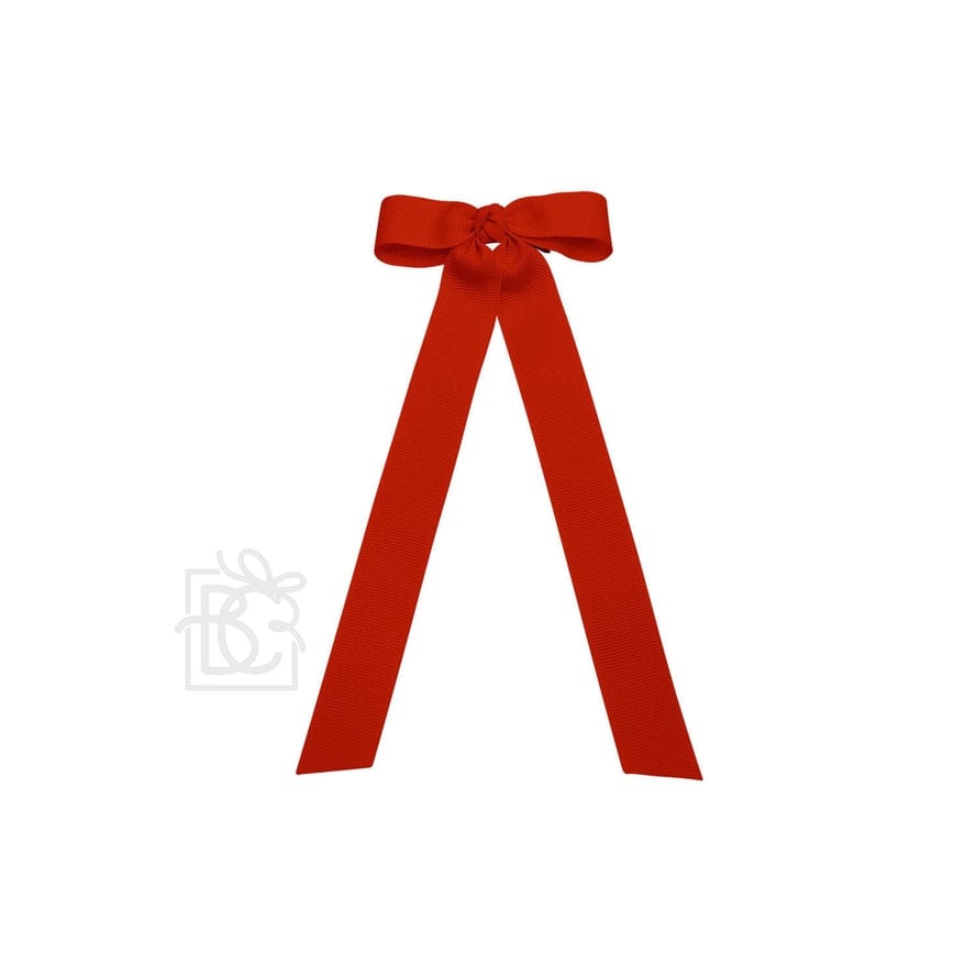 Beyond Creations 3.5" Flat Bow with 7" Streamers on Alligator Clip in Red - Little Miss Muffin Children & Home