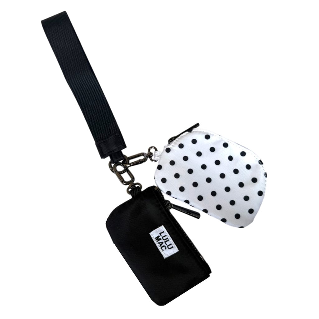 Girlie Girl Originals White/Black Dots Lulu Mac Double Pouch Wristlet - Little Miss Muffin Children & Home