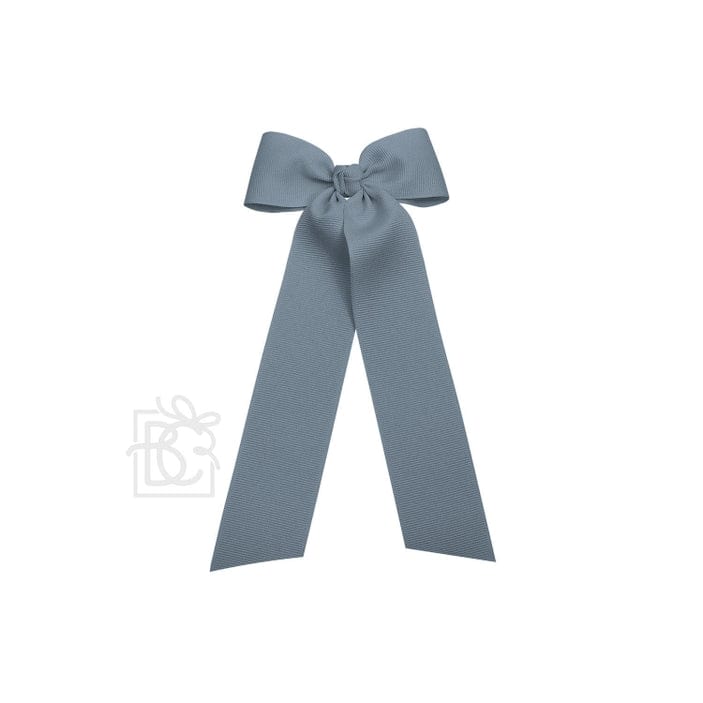 Beyond Creations Beyond Creations 4.5" Flat Bow with 7" Streamers on Alligator Clip in Williamsburg Blue - Little Miss Muffin Children & Home