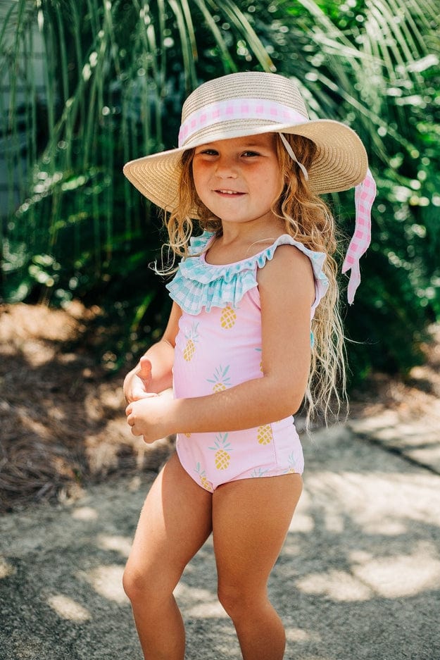 Sugar Bee Clothing Sugar Bee Clothing Pink Pineapple Bow Back Swimsuit - Little Miss Muffin Children & Home
