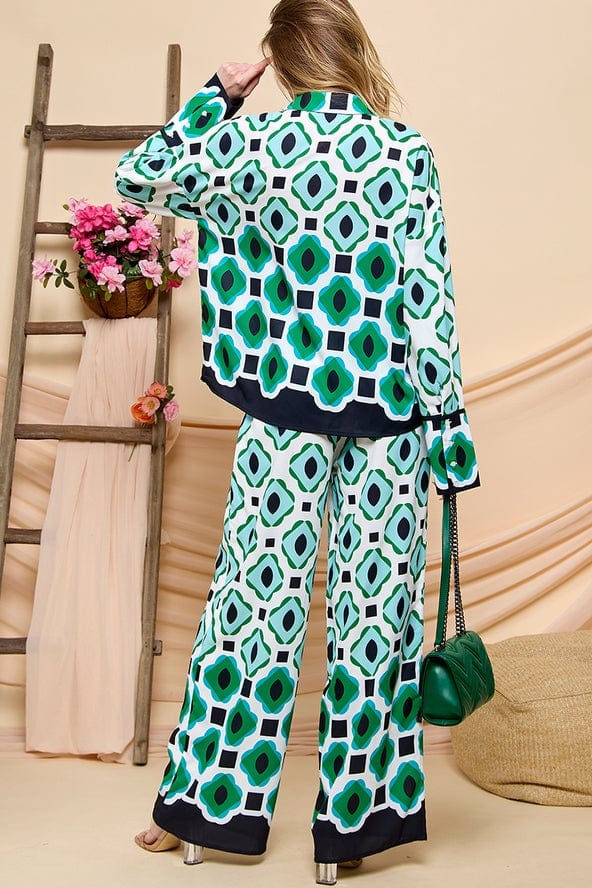 Cezele Cezele Geometric Print Pants Set - Little Miss Muffin Children & Home