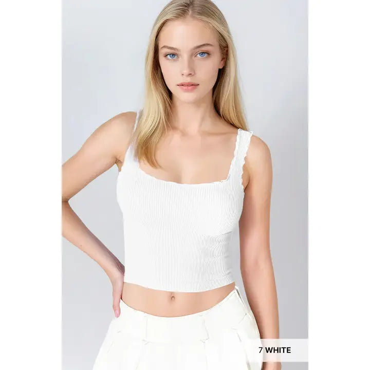 Nikibiki White Lettuce Edge Crop Top - Little Miss Muffin Children & Home