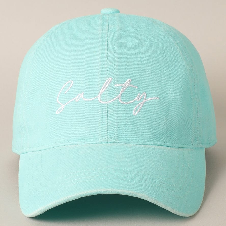 Fashion City Fashion City Salty Embroidered Baseball Cap, Mint - Little Miss Muffin Children & Home