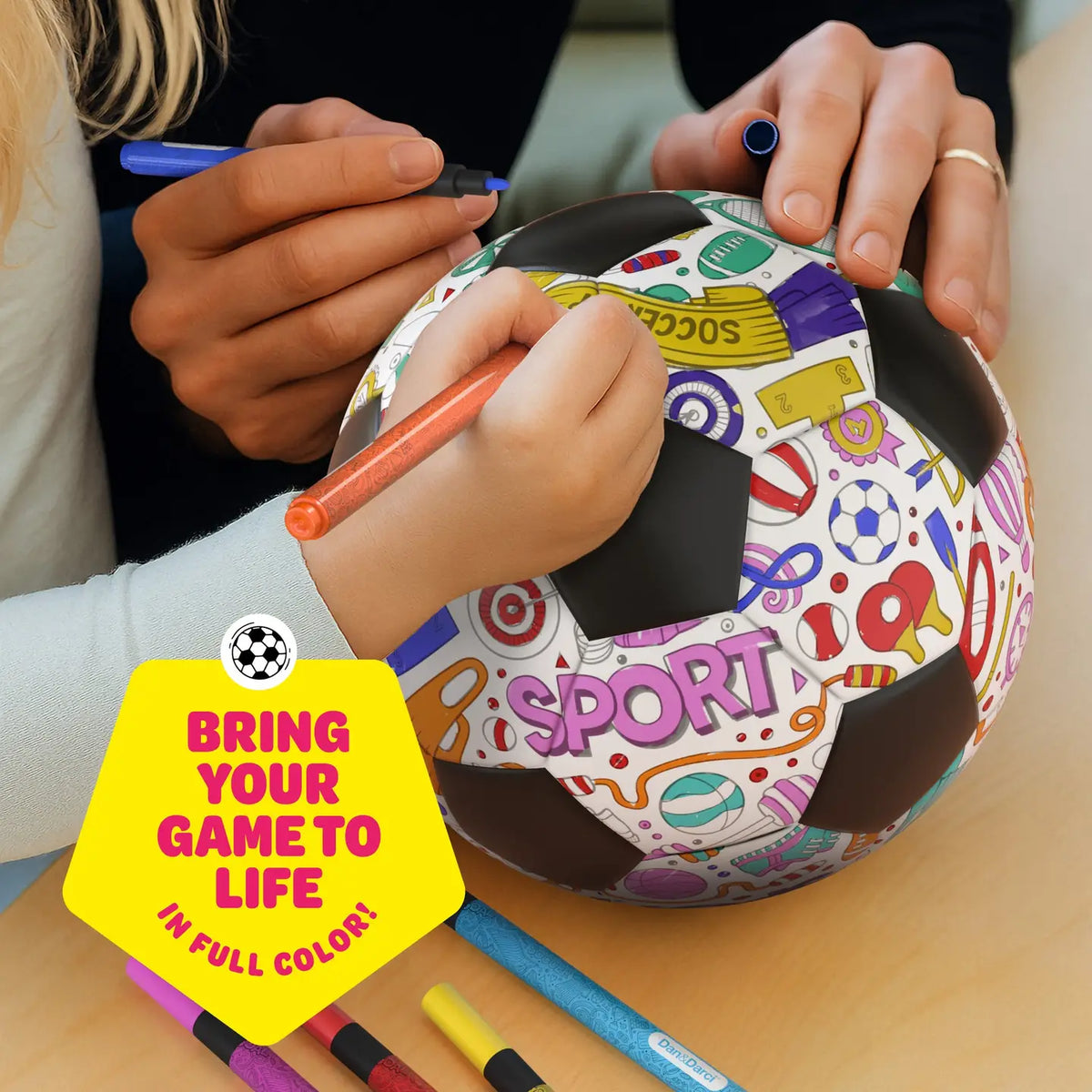 Dan&Darci Soccer Ball Coloring Kit - Little Miss Muffin Children & Home
