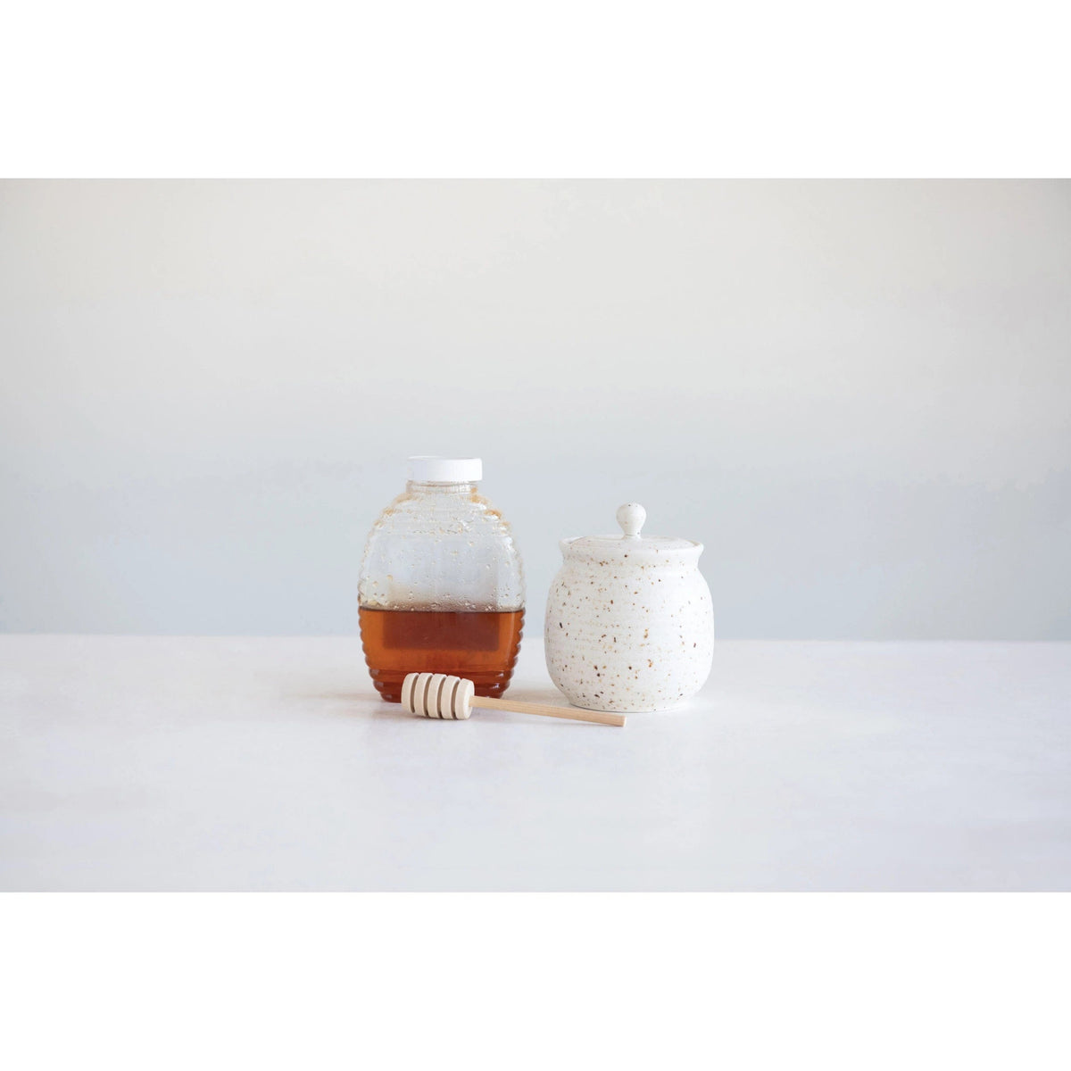 Creative Co-Op Creative Co-op Honey Jar with Honey Dipper & Lid - Little Miss Muffin Children & Home