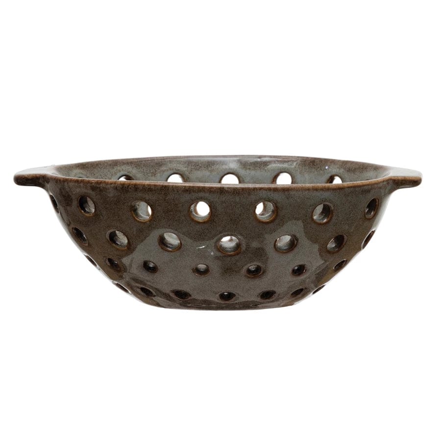 Creative Co-op Creative Co-op Stoneware Berry Bowl, Reactive Glaze, Brown - Little Miss Muffin Children & Home